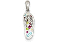 FJC Finejewelers Sterling Silver Multi-color Stellux Crystal Flip-flop Pendant Necklace - Chain Included