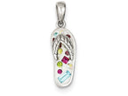 FJC Finejewelers Sterling Silver Multi-color Stellux Crystal Flip-flop Pendant Necklace - Chain Included