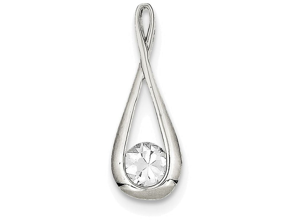 FJC Finejewelers Sterling Silver Cubic Zirconia Tear Drop Pendant Necklace - Chain Included