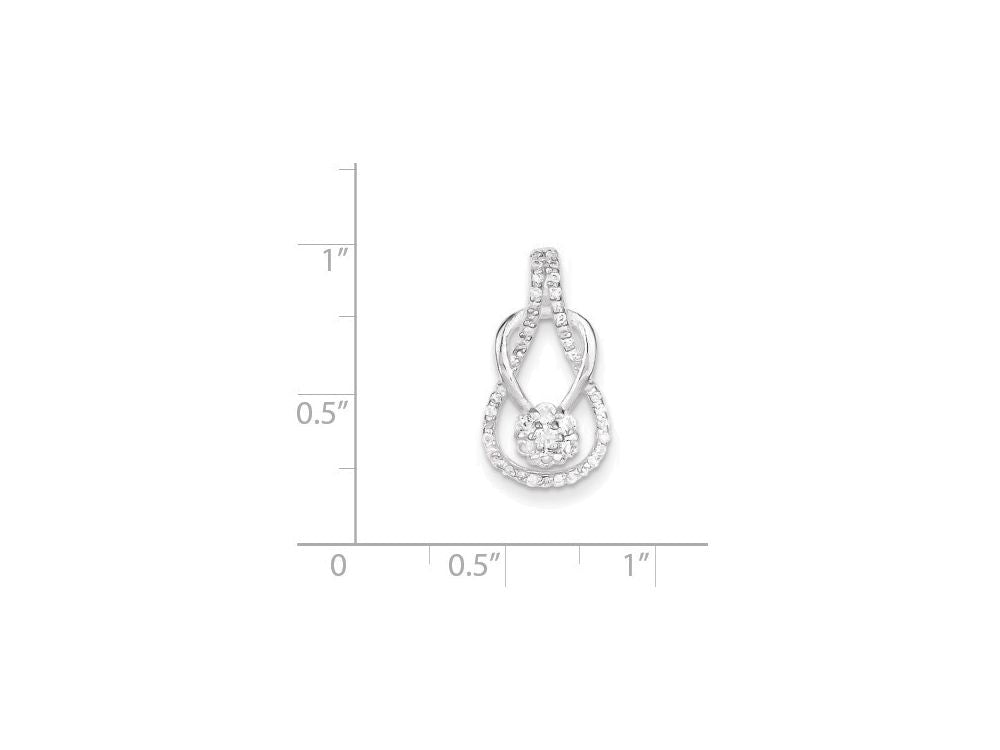 FJC Finejewelers Sterling Silver Cubic Zirconia and Teardrop Pendant Necklace - Chain Included
