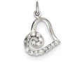 FJC Finejewelers Sterling Silver Cubic Zirconia Heart Pendant Necklace - Chain Included