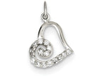FJC Finejewelers Sterling Silver Cubic Zirconia Heart Pendant Necklace - Chain Included