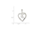 FJC Finejewelers Sterling Silver Cubic Zirconia and Heart Pendant Necklace - Chain Included