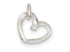 FJC Finejewelers Sterling Silver Heart With Cubic Zirconia Pendant Necklace - Chain Included