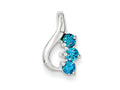 FJC Finejewelers Sterling Silver Blue Topaz Slide Pendant Necklace - Chain Included