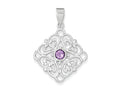 FJC Finejewelers Sterling Silver Amethyst Pendant Necklace - Chain Included