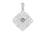 FJC Finejewelers Sterling Silver Amethyst Pendant Necklace - Chain Included