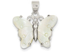 FJC Finejewelers Sterling Silver White Shell Butterfly Pendant Necklace - Chain Included