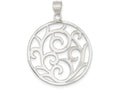 FJC Finejewelers Sterling Silver Fancy Round Pendant Necklace - Chain Included