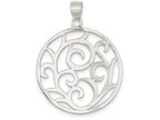 FJC Finejewelers Sterling Silver Fancy Round Pendant Necklace - Chain Included