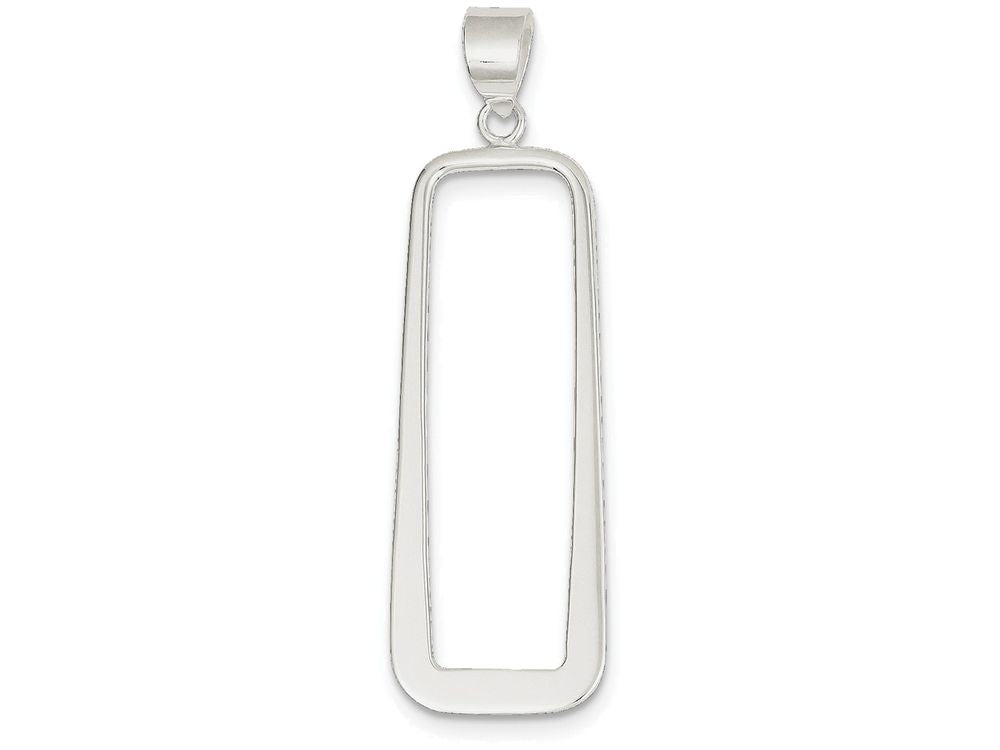 FJC Finejewelers Sterling Silver Rectangle Pendant Necklace - Chain Included