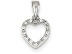 FJC Finejewelers Sterling Silver Cubic Zirconia Heart Shape Pendant Necklace - Chain Included