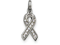 FJC Finejewelers Sterling Silver Cubic Zirconia Awareness Ribbon Pendant Necklace - Chain Included