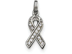 FJC Finejewelers Sterling Silver Cubic Zirconia Awareness Ribbon Pendant Necklace - Chain Included