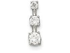 FJC Finejewelers Sterling Silver 3-stone Cubic Zirconia Pendant Necklace - Chain Included