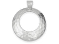 FJC Finejewelers Sterling Silver Hammered Circle Pendant Necklace - Chain Included