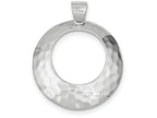 FJC Finejewelers Sterling Silver Hammered Circle Pendant Necklace - Chain Included