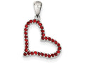 FJC Finejewelers Sterling Silver Red Cubic Zirconia Heart Pendant Necklace - Chain Included