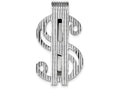 FJC Finejewelers Sterling Silver Dollar Sign Money Clip