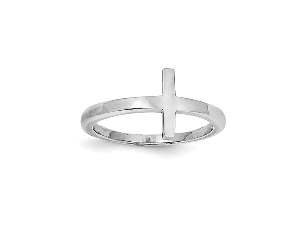 FJC Finejewelers Sterling Silver Sideways Cross Ring