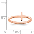FJC Finejewelers Sterling Silver Rose Plated Sideways Cross Ring