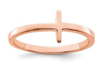 FJC Finejewelers Sterling Silver Rose Plated Sideways Cross Ring