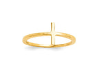 FJC Finejewelers Sterling Silver Yellow Plated Sideways Cross Ring