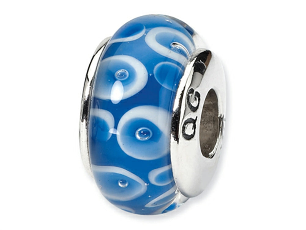 Reflections™ Sterling Silver Blue/White Murano Glass Bead / Charm