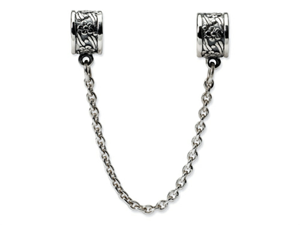 Reflections™ Sterling Silver Security Chain Floral Bead / Charm