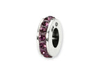 Reflections™ Sterling Silver February Single Row Preciosa Crystal Bead / Charm