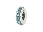 Reflections™ Sterling Silver March Single Row Preciosa Crystal Bead / Charm