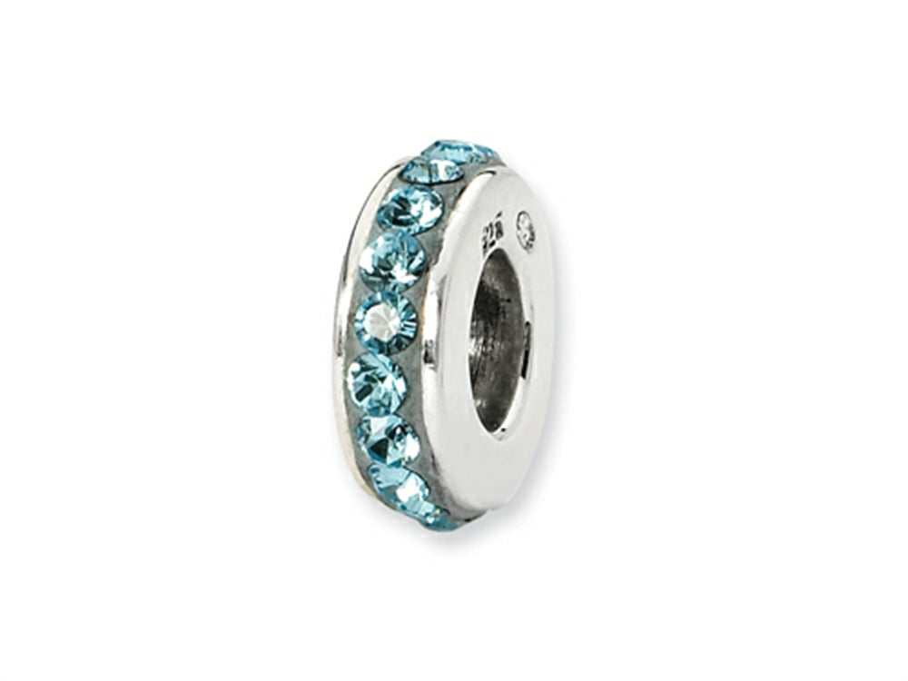 Reflections™ Sterling Silver March Single Row Preciosa Crystal Bead / Charm