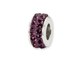 Reflections™ Sterling Silver February Double Row Preciosa Crystal Bead / Charm