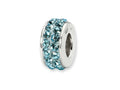 Reflections™ Sterling Silver March Double Row Preciosa Crystal Bead / Charm