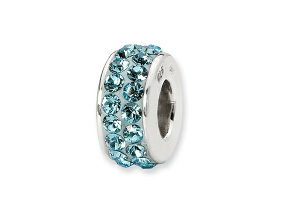 Reflections™ Sterling Silver March Double Row Preciosa Crystal Bead / Charm