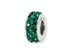 Reflections™ Sterling Silver May Double Row Preciosa Crystal Bead / Charm