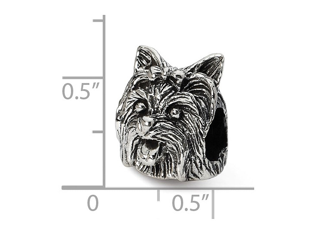 Reflections™ Sterling Silver Yorkshire Terrier Head Bead / Charm