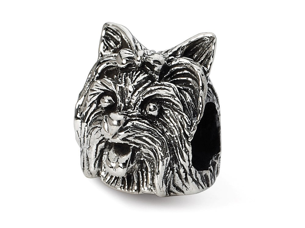 Reflections™ Sterling Silver Yorkshire Terrier Head Bead / Charm