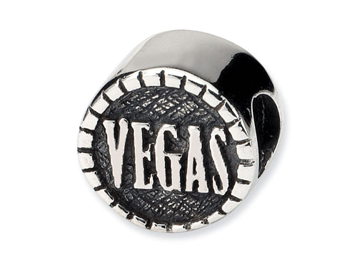 Reflections™ Sterling Silver 2-sided Vegas Bead / Charm