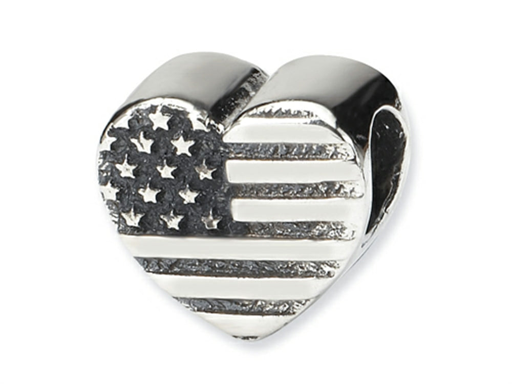 Reflections™ Sterling Silver Heart Flag Bead / Charm