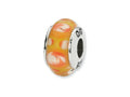 Reflections™ Sterling Silver Yellow/Orange Hand-blown Glass Bead / Charm