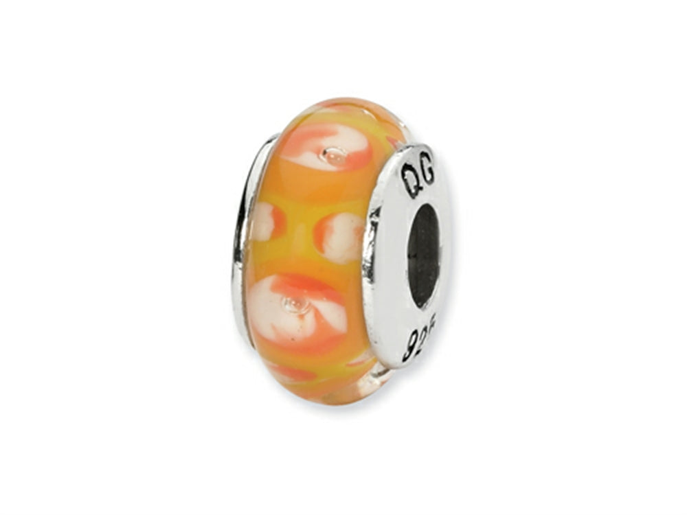Reflections™ Sterling Silver Yellow/Orange Hand-blown Glass Bead / Charm