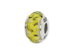 Reflections™ Sterling Silver Yellow/Green/White Swirl Glass Bead / Charm