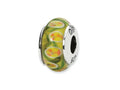 Reflections™ Sterling Silver Yellow/Red Floral Hand-blown Glass Bead / Charm