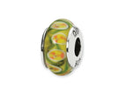 Reflections™ Sterling Silver Yellow/Red Floral Hand-blown Glass Bead / Charm