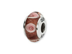 Reflections™ Sterling Silver Pink Circles Hand-blown Glass Bead / Charm