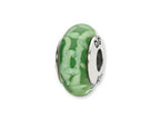 Reflections™ Sterling Silver Green/White Hand-blown Glass Bead / Charm