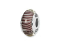 Reflections™ Sterling Silver White/Mauve Hand-blown Glass Bead / Charm