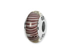 Reflections™ Sterling Silver White/Mauve Hand-blown Glass Bead / Charm