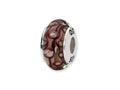 Reflections™ Sterling Silver White/Purple Hand-blown Glass Bead / Charm